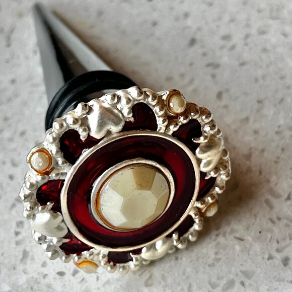 Bombay Co Red & Silver Wine Coaster & Stopper Set - Picture 3 of 13